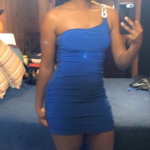 Royal Blue Mini Ruched Dress